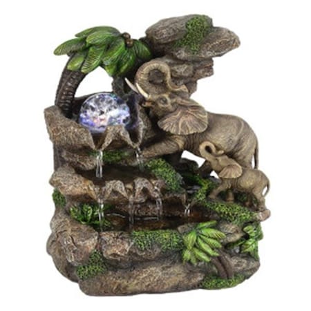 Ore Furniture Ore Furniture FT-1225-1L 11 in. Elephant Table Fountain FT-1225/1L